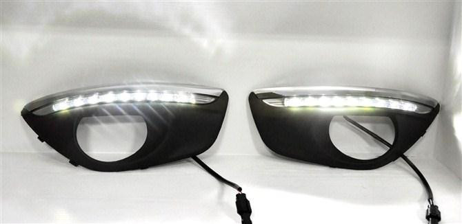 2Pcs/Pair LED Lights DRL Daytime Running Light Auto Lamp 2010-2012 For Hyundai Santa Fe With Dimmer Function