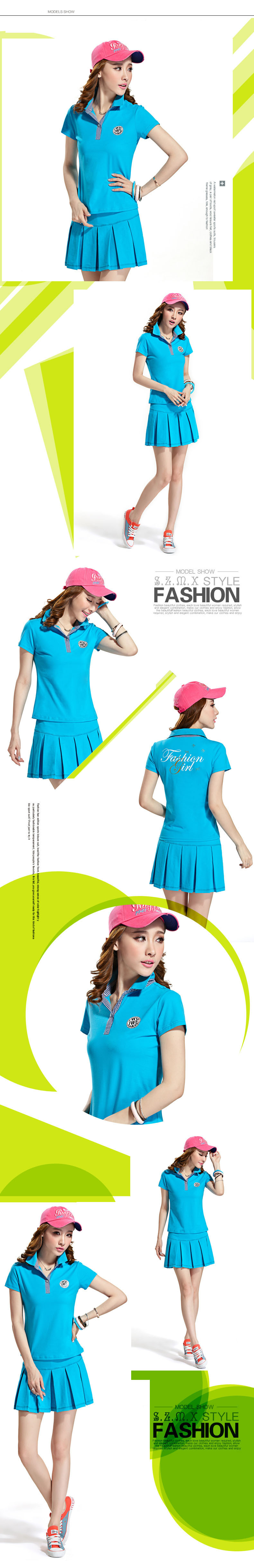 Tennis Dress Women 2015 New Summer Sport Suit Shirt + Dress 2 Piece Robe Tennis Femme Vestitini Donna Vestidos De Tenis Skorts (9)