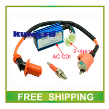 GY6 scooter 125CC 150CC 200cc high performance ac cdi and ignition coil spark plug accessories free shipping