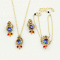 New Monkey Blue Gem Jewelry Sets Top Quality Monkey Crystal Bead Necklace Bracelet Earring Party Accessories