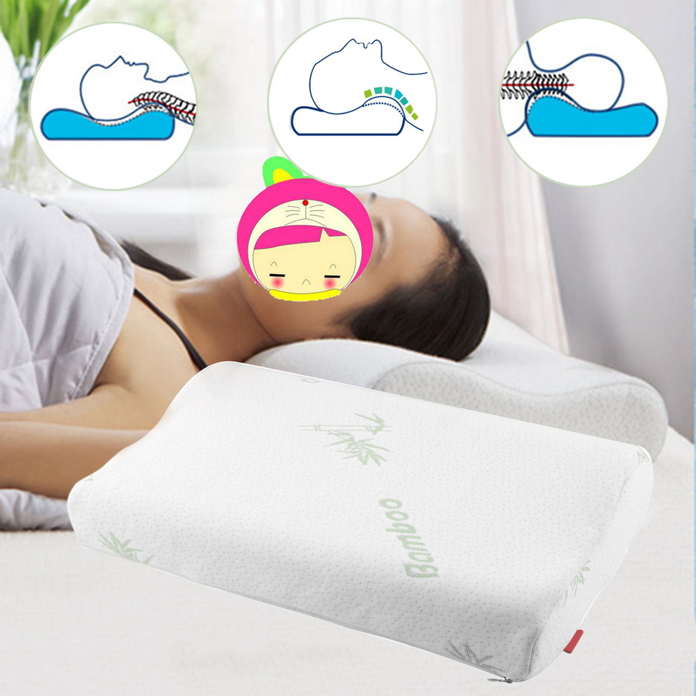 2015 Orthopedic Neck Pillow Polyester Fiber Slow Rebound Memory Foam Pillow Cervical Health Care Home Sleep Travel