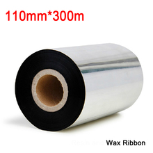 Hight quality 110mm*300m wax Ribbon for Label and barcode printer provide custom.
