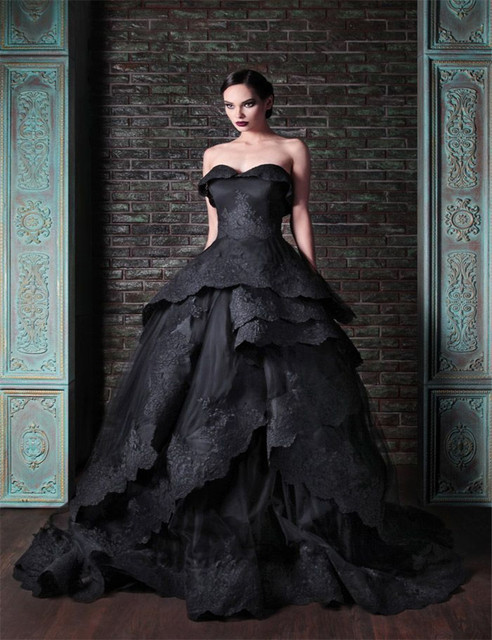 Black wedding dresses gothic
