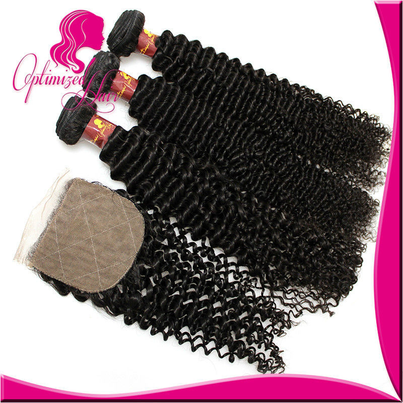 Peruvian Virgin Hair with Closure 3 Bundles with Closure Human Hair with Closure 7A Peruvian Virgin Hair kinky curl with Closure