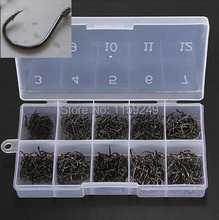 500pcs/set mixed size #3~12 high carbon steel carp  fishing hooks pack with hole with Retail Original box Jigging Live Bait