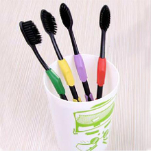 High Quality 4PCS Double Ultra Soft Toothbrush Bamboo Charcoal Nano Brush Oral Care Free Shipping