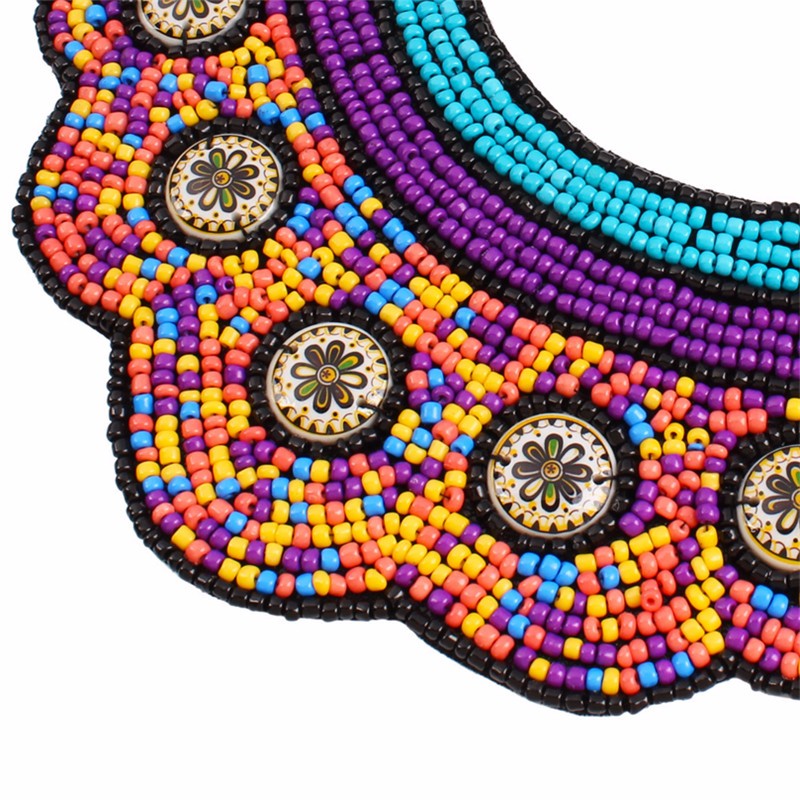 2016 Bohemia Fashion Luxury Vintage Chokers Necklace Beads Resin Tribal Ethnic Big boho jewelry mujer Statement Women Bijo