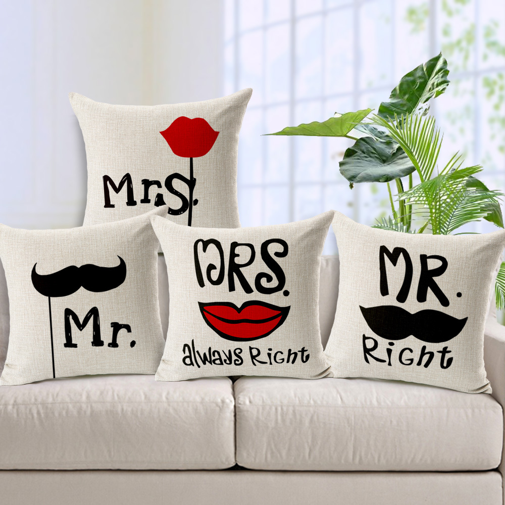 Modern Pillow Covers Promotionshop For Promotional Modern Pillow - Mr Mrs Always Right Modern Printed Cushion Covers For Sofas Beddingdecoration Wedding Gift For Lovers Cm modern pillow covers promotionshop for promotional modern pillow - mr mrs always right modern printed cushion covers for sofas beddingdecoration wedding gift for lovers cm
