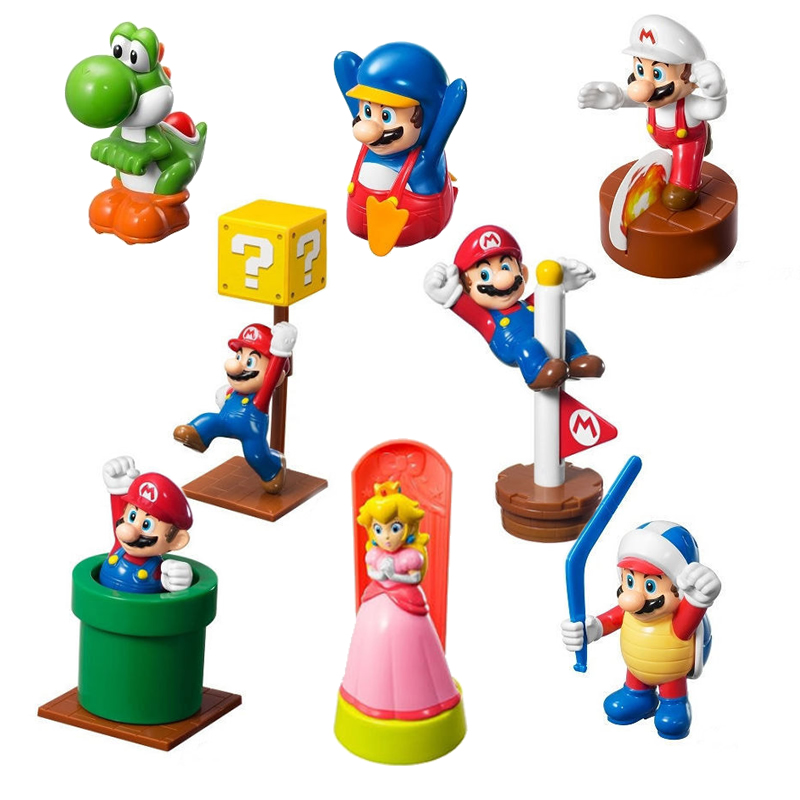 Hot Sale Mcdonald 's 2014 Super Mario Toy Full Set 8pcs  Lot Supermario 