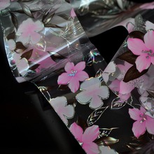 Fashion design nail transfer foil transfer film nail stickers Pink Large Lily Flower GL117