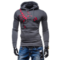 Mens Male Cool Fashion Hoodie Hooded Sweatshirt Long Sleeve Casual Scorpion Print Long Sleeve Slim Fitness
