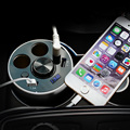 Dual USB Charger Socket Car Cigarette Lighter Vehicle Energy Cup with Earphone jack 3 5mm Power