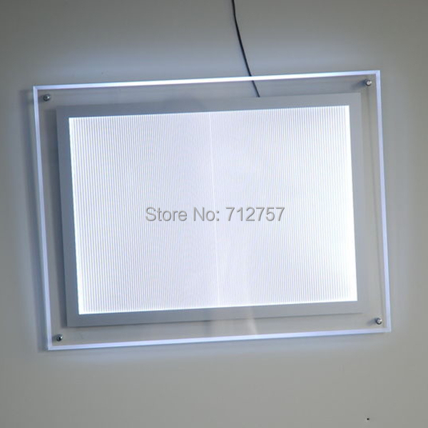 Description Picture 2 of item10PCS Restaurant Indoor Wall Mounted Ultra Slim A3 Acrylic Frame LED Illuminated Menu Boards Advertising Light Boxes
