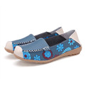 Free Shipping 2016 Spring Flower Woman Flats PU Leather Round Toe Mother Shoes Leisure Comfortable Loafers