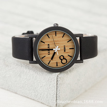 2015 new Simulated wood Quartz watches casual Man Watches wooden clock wooden color skin strap wristwatch