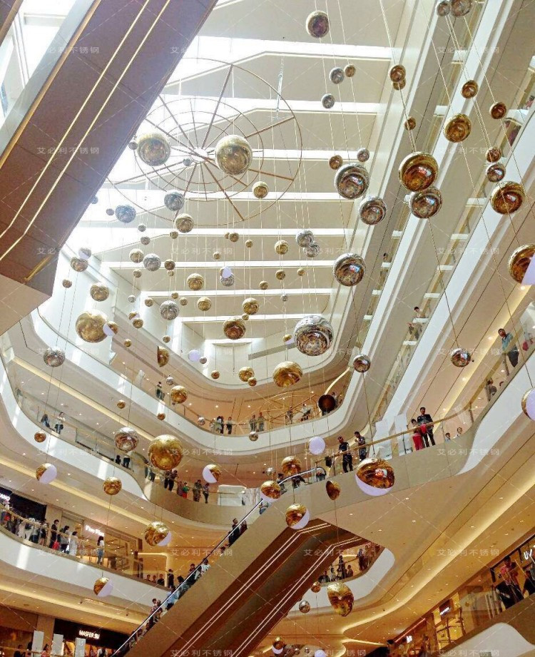 Description Picture 5 of item150 mm in diameter Golden stainless steel ball,hollow ball,decoration ball,titanium plating,KTV,shops,bars, garden sphere