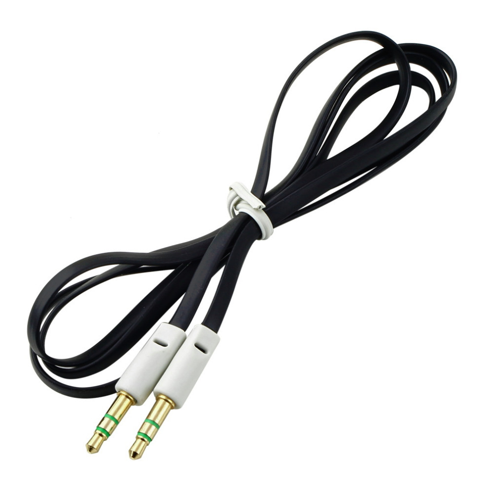 3.5mm Male to Male 1m Stereo Audio Jack AUX Auxiliary Cable For iPhone for iPod MP3 Black Wholesale