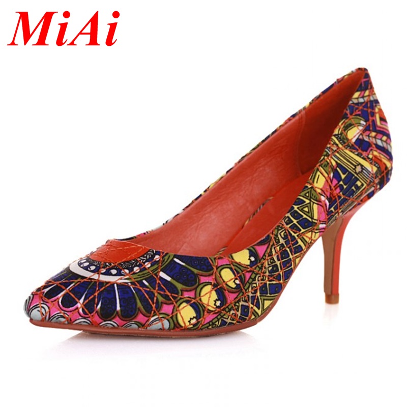 shoes women pumps 2015 new fashion pointed toe shoes woman party pumps high heels flowers green red wedding shoes for women