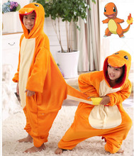 Pokemon Charmander Cosplay Jumpsuit Costume For Children Kids Onesie Clothing For Halloween Carnival