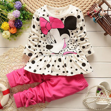 2015 Spring Autumn baby girls christmas outfits Sport suit clothing set children hoodies pants kids minnie mouse clothes sets