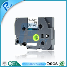 Compatible 18mm tze-141 tze 141 black on clear label tape for P-touch label printer