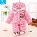 Spring Winter Baby Rompers Flannel Baby Boy Clothes Cartoon Animal Hooded Jumpsuit Toddler Baby Girls Clothes
