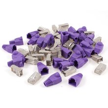 2016 New 30 Pcs Metal Shielded 8P8C RJ45 Plug Network Connectors w Protective Sleeve