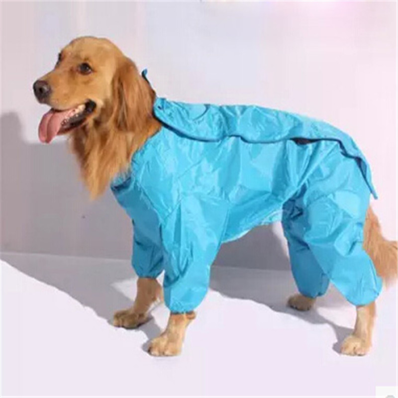 Clearance! Top Grade Blue Large Dog Waterproof Rain Coat for Big Dog