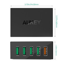 Aukey Quick Charge 2 0 54W 5 Port Micro USB Desktop Mobile Charger QC2 0 Wall