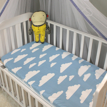 1 unid colchón rosa blanco gris color nubes cama de bebé de algodón sábana ajustable bebés niños ropa de cama cuna conjunto