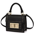 Small Bag 2016 Fashion New Flap Handbag Edgy Rivets Twist Lock Bag Ladies High Quality Shoulder