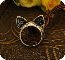 R030 jewelry accessories vintage cat ear ring ancient silver plated Fashion jewelry, Orecchiette ring New Fashion free shipping