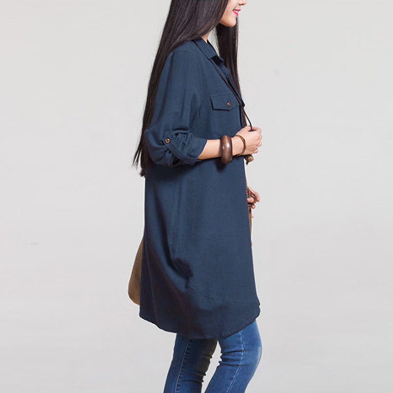 ZANZEA Fashion Women Blouses 2018 Autumn Long Sleeve Irregular Hem Cotton Shirts Casual Loose Blusas Tops Plus Size S-5XL aeProduct.getSubject()