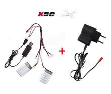 X5C X5 X5SW X5SC RC RC quadcopter RC drone 3.7V 600Mah Li-polymer Battery 2pcs/lot +USB cable +wall charger Free shipping