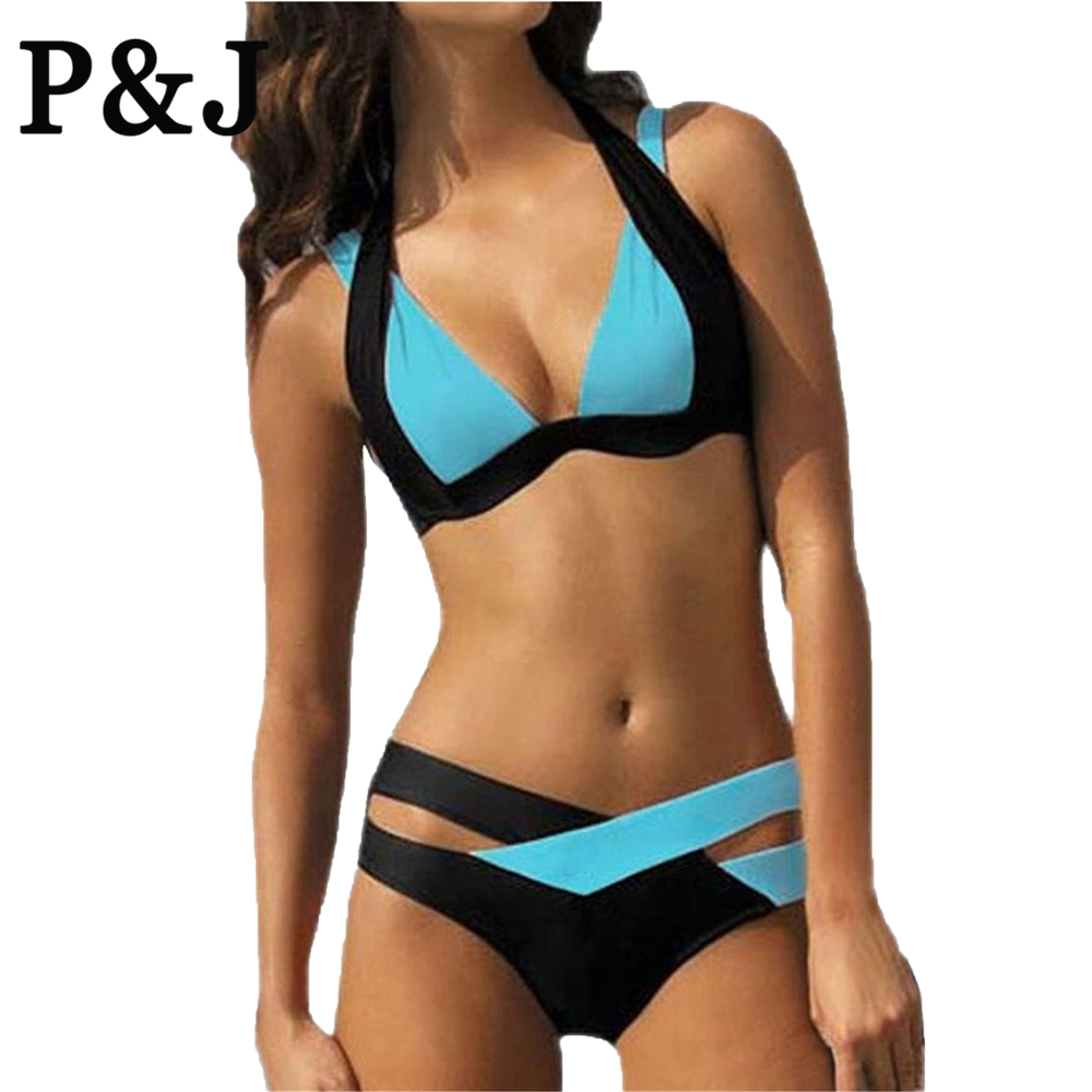 2016 New Mix Color Sexy Two Piece Adjust Bust Summer Style Bikini Set