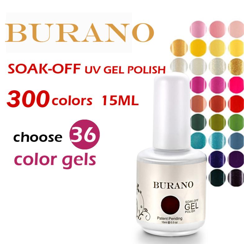 Burano Choose 36pcs colors UV nail Soak Off Uv Gel Polish nail gel polish 15ml 0.5oz nail tools diy nail art