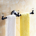 Free Shipping Unique Design Ceramic Style Printing Towel Bar Wall Mount Brass Towel Rod Crystal Ball
