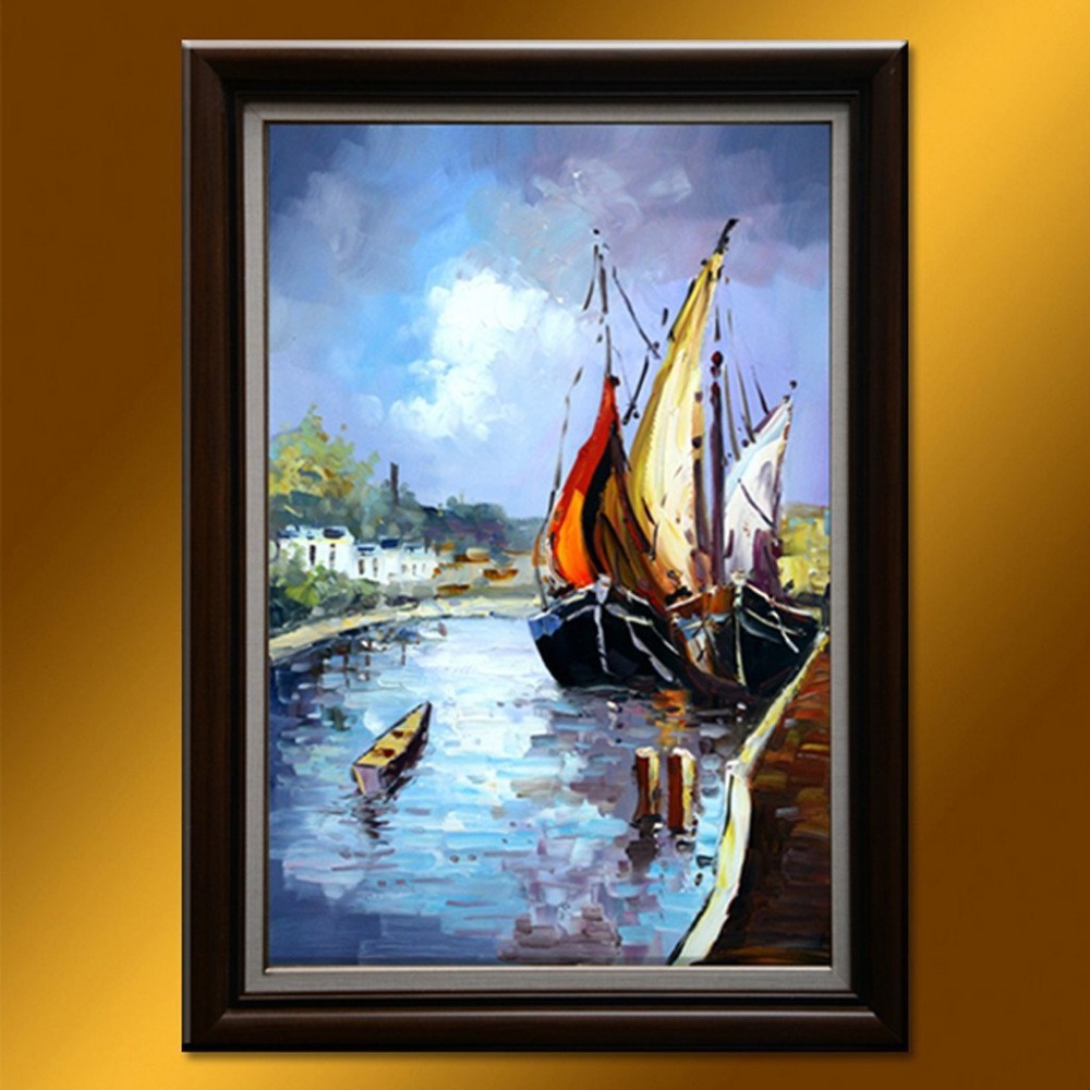 Modern Art100 Hand Painted Wall Art Oil Paintings Abstract Boat on