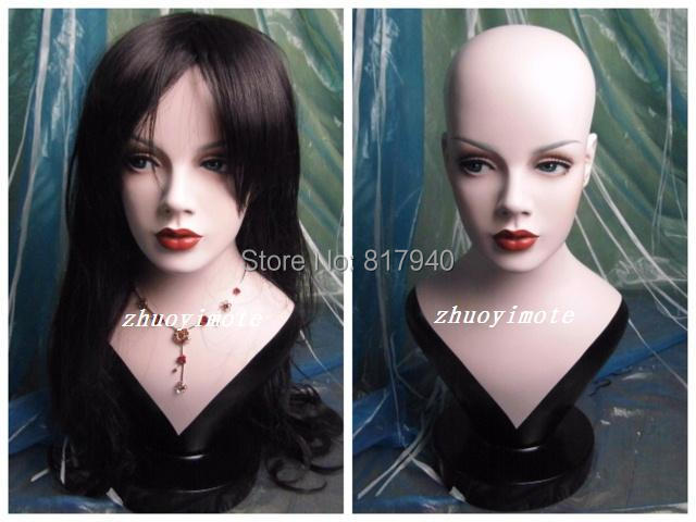 High quality plus size Fiberglass Realistic female mannequin dummy head bust for wigs & hat & sunglass & jewelry&mask display