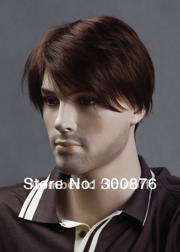New men s short hair wig Brown red Hair Wig Quick delivery high quality 100 KANEKALON