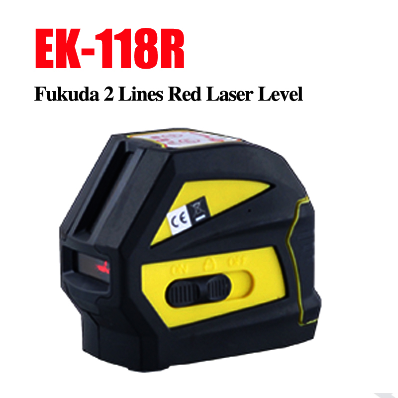 new Fukuda red laser level 2 line EK-118R horizontal and vertical cross laser line ip54 waterproof lazer levels WAL40