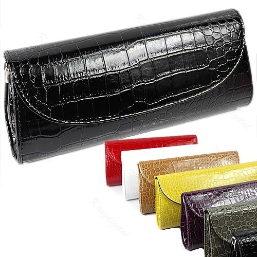 Free Shipping Fashion Handbag Patent Women Faux Leather Evening Party Bag Clutch Purse