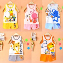 with baby clothing sets Infant / child animal sleeveless Vest + shorts suits Girl & Boy of Outfits Children’s cotton cartoon