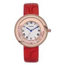 TIME100 Ladies’ Reloj Mujer Analog Three-pointer Diamond Quartz Watches Rhinestone Leather Strap Women Dress Watches