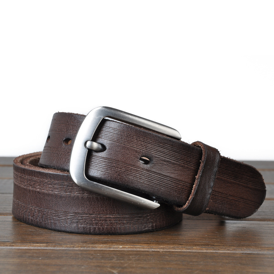 Brand Cowskin Real Leather Belts For Men Genuine Leather Belt Men Vintage Italian Style pin ...