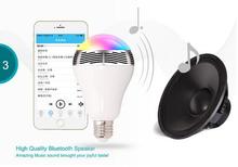 Smart Bulb Wireless Bluetooth Audio Speakers 3W E27 LED RGB Light Music Bulb Lamp Color Changing via WiFi App Control