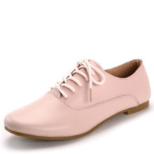 New 2016 Real leather Classic Women Oxfords Shoes Fashion Girls Casual Flats Lace Up Loafers Pointed Toe Driving Shoe Size 35-40