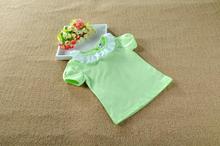 2015 Children T shirts for Kids Girls Tops Long Sleeve Lace Collar Girls Blouse White Bottoming