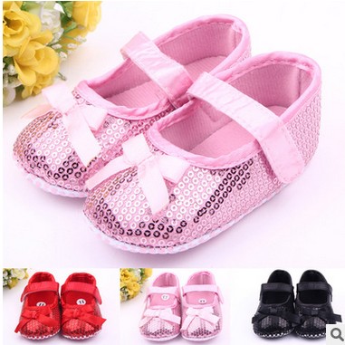 2016 adorable baby first walker font b shoes b font princess glittering soft pink single girls