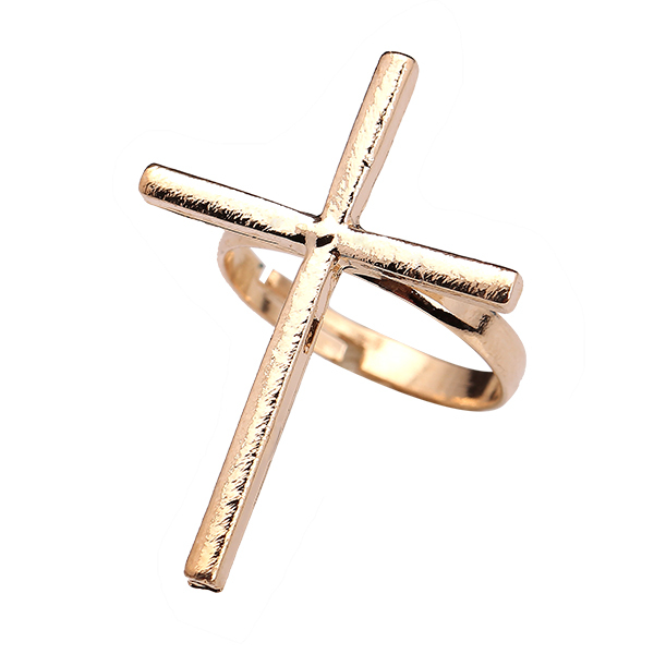 European and American fashion Elegant Personalized Charm Gold plated Cross ring jewelry for women 2014 PD22